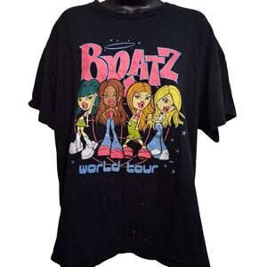 Bratz TShirt XL Y2K Iconic Bratz Dolls 2000s World Tour (FLAWED, Paint Splatter)